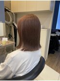 ぱつっとボブ/くすみピンク