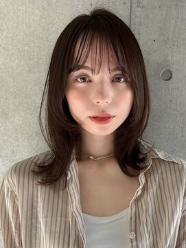 ガーデンヨコハマ(GARDEN YOKOHAMA) こなれミディ顔まわりレイヤーカット束感前髪ベージュカラー