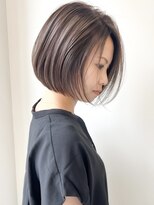 ジルブラン(JIL BLAN) 白髪をぼかすグレージュハイライトショートボブレイヤーボブ