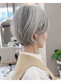 似合わせカットメルティカラー脱白髪染め顔まわりイメチェン