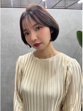 オズ 安積店(OZ) ミニウルフチェリーブラウンホワイトグレージュフェザーパーマ