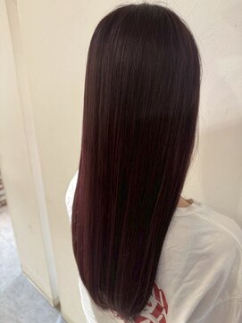 エヌアンドエー 春日部東口店(hair shop N&A) 深みのあるレッドカラー×艶感ストレート/髪質改善/艶感