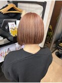 ピンクブラウン　ピンクベージュ　ダブルカラー