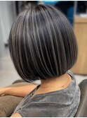 デザインカラーバレイヤージュ細めハイライト白髪ぼかし東京銀座