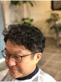 ムロツヨシ風パーマ×無造作×アラウンドブロック