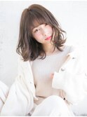 アッシュベージュ 毛先カール !