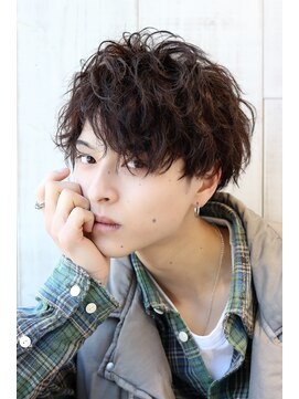 ネイビー(NAVY) スパイラルパーマ MIXパーマ メンズウェーブマッシュ