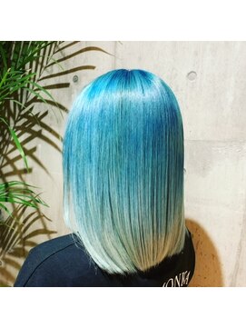 ラッドヘアー(RAD hair) 水色グラデーション