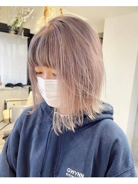 エヌプラス(N+) 黒髪グラデヘアーオリーブグレー小顔に見せるヘアココアベージュ