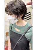 大人可愛い/ココアベージュ/グレージュカラー/ボブウルフ/黒髪