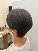マッシュショート×オリーブベージュ