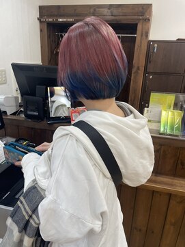 ジャストビューティー リアリー(just beauty Really) ピンク&ブルー × ルーツカラー 【横須賀中央 Really】