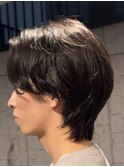 メンズ/アップバング/ツーブロックマッシュ/束間ショート/波巻き