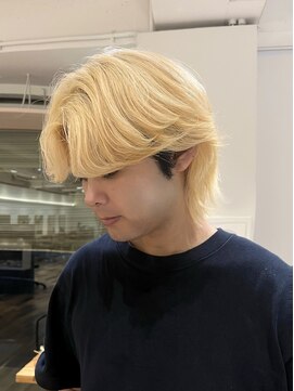 クラップス 杉田店(CLAPS) ブロンドセンターパートマッシュ/メンズマッシュ/ケアブリーチ