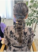 kana 結婚式 編みおろし ヘアセット