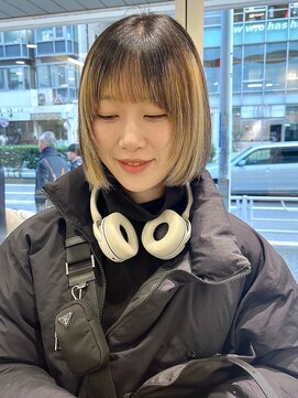 ガーデンヨコハマ(GARDEN YOKOHAMA) デザインカラーミニボブフェイスレイヤー小顔フルバングブリーチ