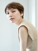 ショート・ボブ/丸顔/前髪あり/絶壁解消/30代/40代/50代/くびれ