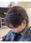 フェザーショートパーマ/メンズ/刈り上げ/眉毛/ツイスト