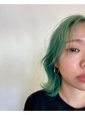 ミントグリーンミディアムヘアー