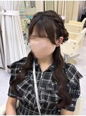 ハーフアップサイドお団子/くるみちゃんヘア