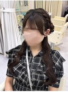 ハーフアップサイドお団子/くるみちゃんヘア