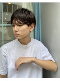 韓国風　シースルー　オリーブグレー　メンズマッシュ
