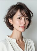 クラゲヘアー/小顔/ココアベージュ/オリーブグレー/川西