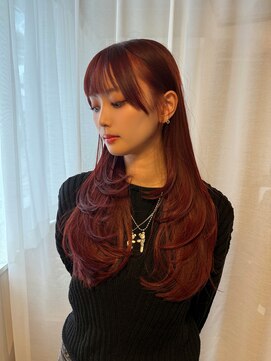 プール(POOL) レイヤーカット×カシスレッド