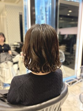 アピッシュ ギンザ(apish ginza) 出射 綾 ボブパーマ韓国風ゆるふわ扱いやすい小顔