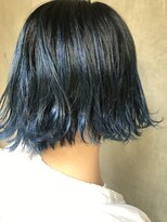 ビビト(bibito) bibito 切りっぱなしボブ パーマ ブルーハイライト