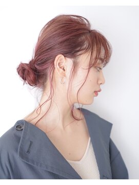 パール(PearL) 《PearL》お団子アレンジ/ミルクティーピンク/ピンクヘアー