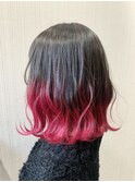 ケアブリーチ　グラデーションカラー　ピンク　ボブ
