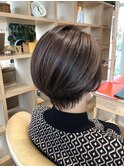 30代40代50代★暗髪×大人かわいい前下がりナチュラルショート