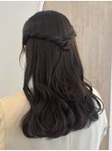 編みハーフアップアレンジ