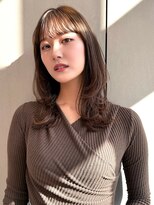 ロンドイディールバンダイ 新潟万代(Lond ideal) 前髪イメチェンアンブレラカラーウェーブパーマ風こなれミディ