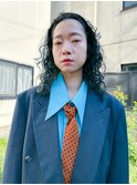(Kiriyama)ハードパーマブルーロングスタイル