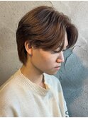 センターパートニュアンスパーマミディアムパーマ韓国風パーマ