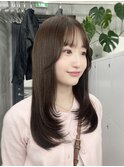 レイヤーカット/くすみベージュ/顔周りカット　上野