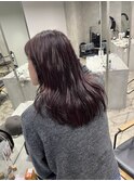 ピンクラベンダー　ブリーチなし　艶カラー　暗髪　透明感カラー