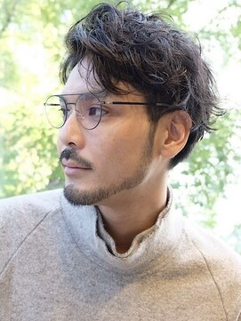 インセプション 銀座(INCEPTION) センターパート/スペインカールニュアンスパーマ/ダークアッシュ