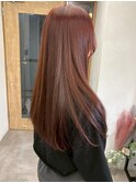レッドブラウンこっくりカラー＊艶髪ストレートロングヘア