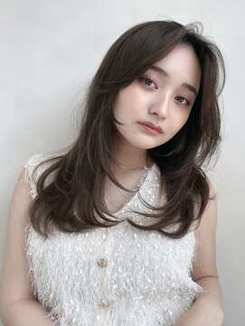 ザックラフィネ(ZACC raffine) ミディアムレイヤー/オリーブグレージュ/シースルー前髪/2way