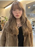 バタフライレイヤーカット/海外風レイヤー/ベージュブラウン