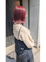 ジョージグランデ(JO-JI grande) 切りっぱなしボブ×アンブレラカラー赤黒