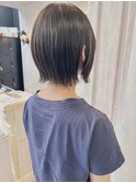 福山美容室caary髪質改善ストレート切りっぱなしミニボブ20代