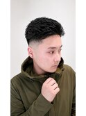 新発田万代理容バーバーフェードアイロンパーマ濡れパン色気渋い