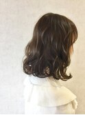 ブルーアッシュブラウン×セミディ波ウェーブ