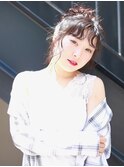＃LEMO ＃ヌーディーベージュ　＃高めお団子アップ