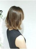 ローグ金町美容室(TAKA)ミディアムＡラインボブマロンベージュ