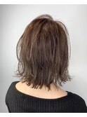 大人かわいい前髪セシルカットココアブラウンフリンジウェーブ